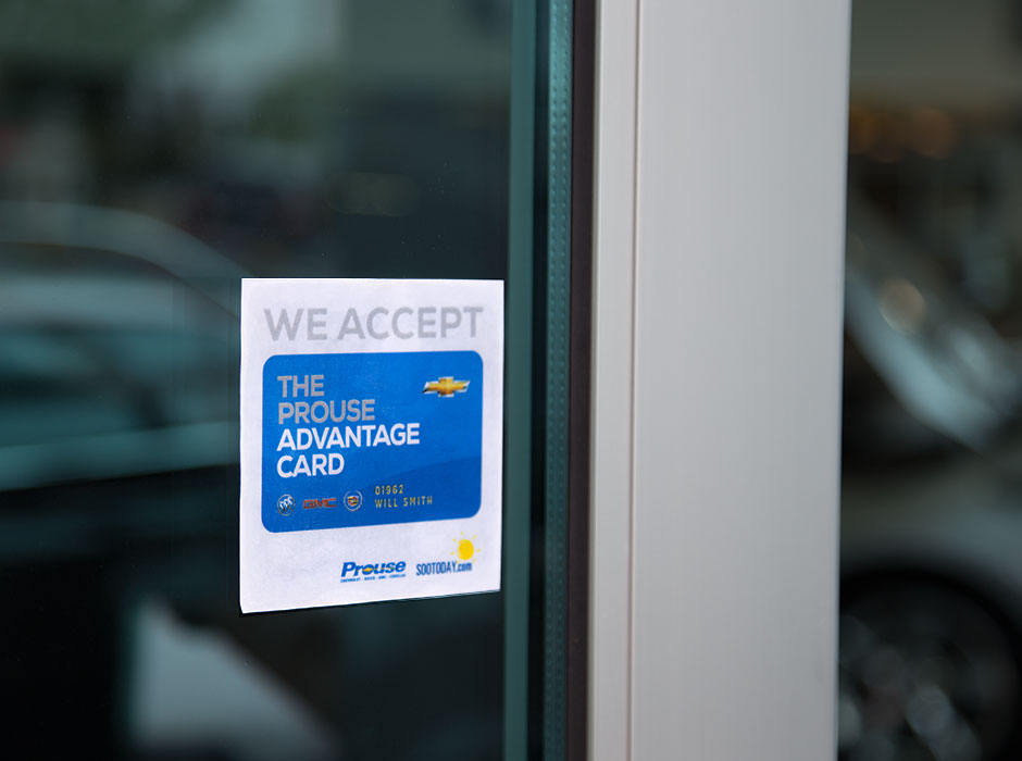 Prouse Advantage Card branding Prouse Advantage Card branding