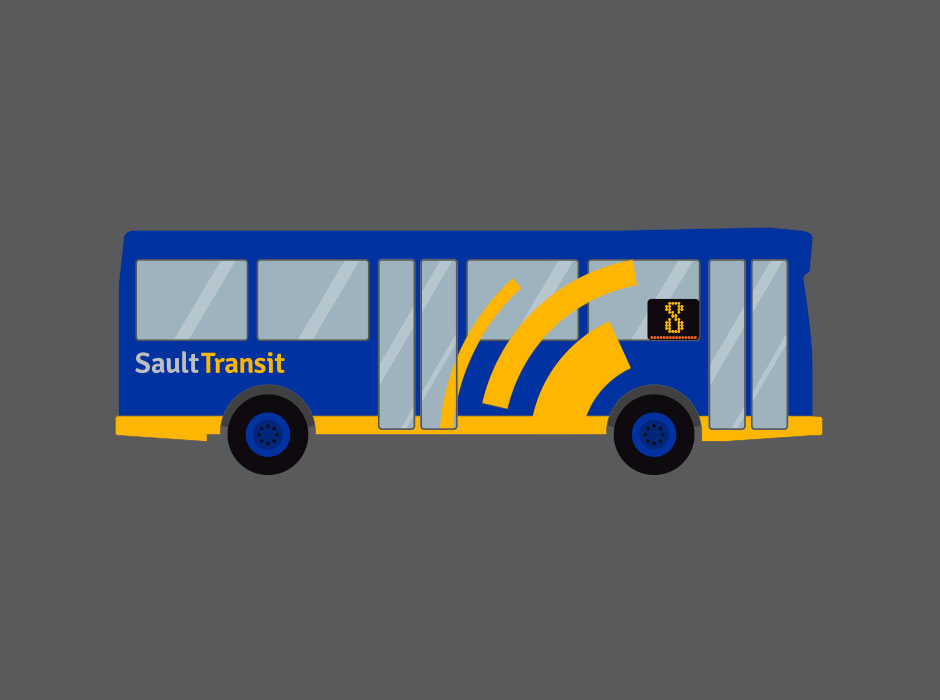 Sault Transit rebrand bus wrap Sault Transit rebrand bus wrap